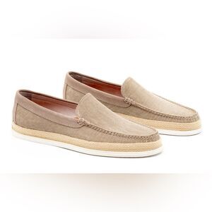 Martin Dingman | Watercolor Venetian Washed Canvas Loafer - Oyster 9.5